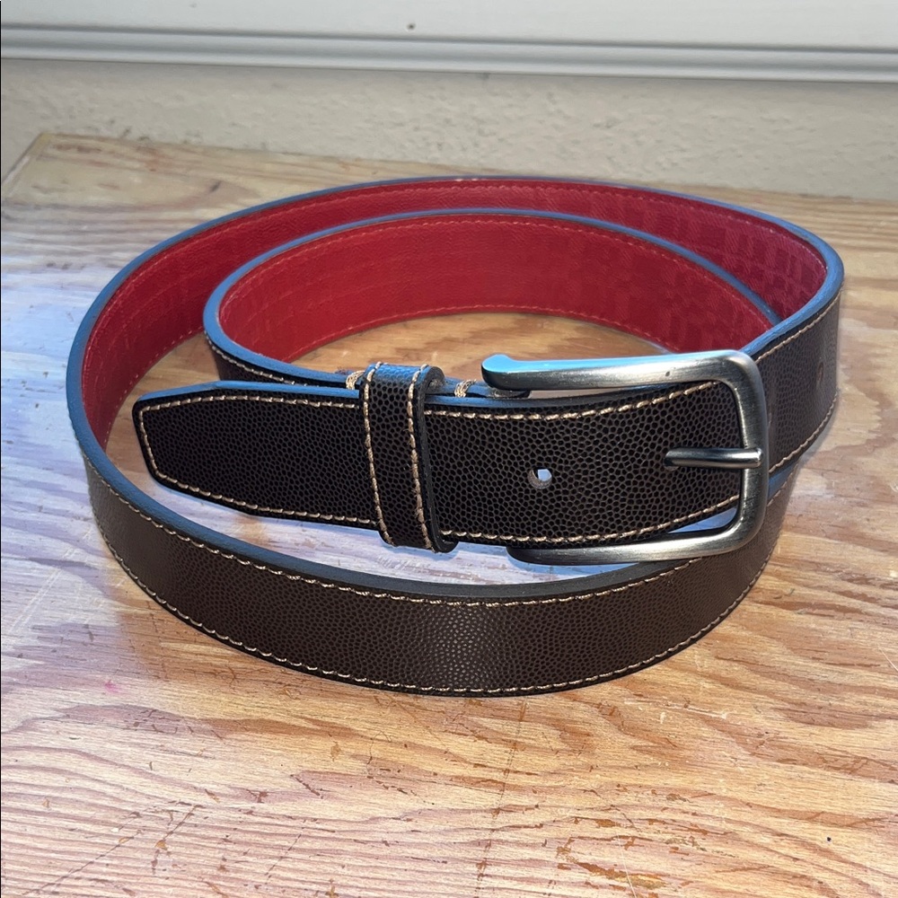 Boconi Black‎ and Red Leather Belt